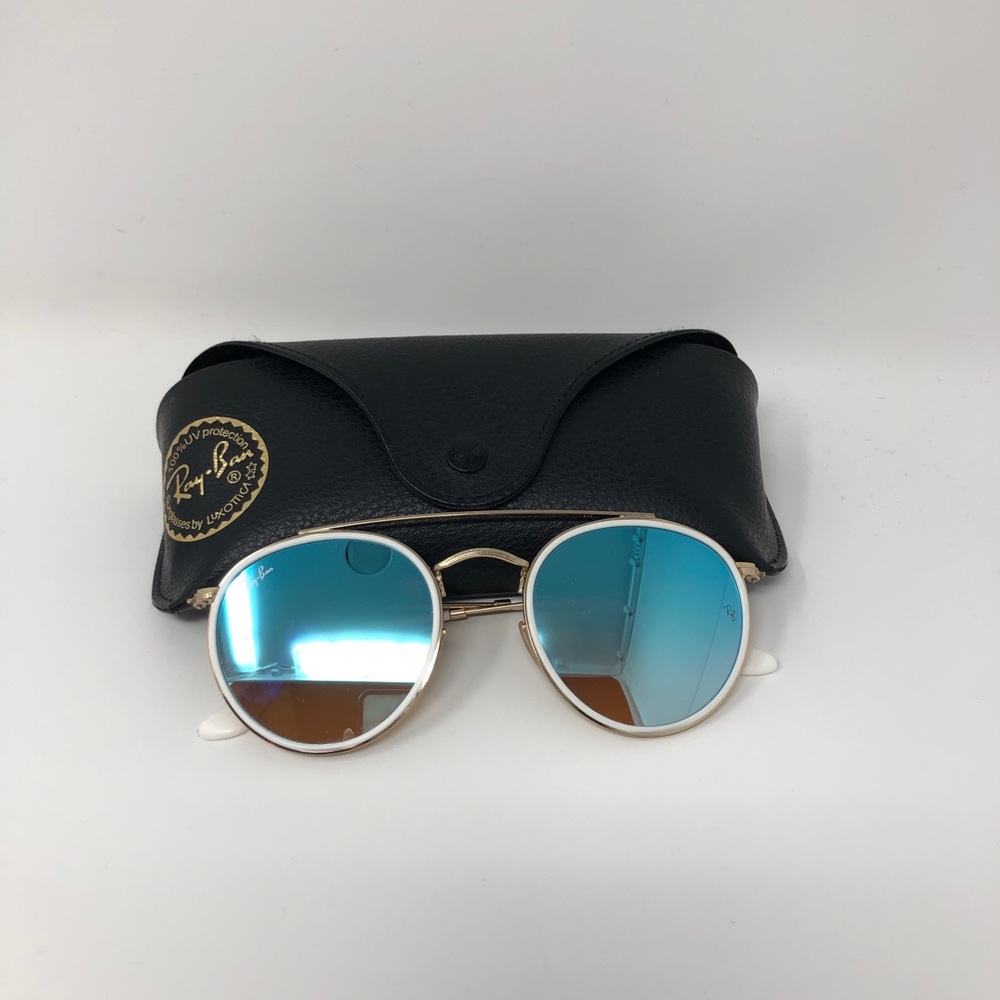 Ray Ban “round double bridge” in blue gradient